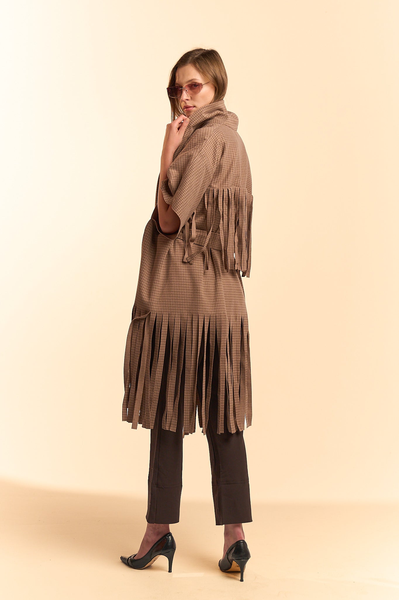 Fringe Cape - Brown