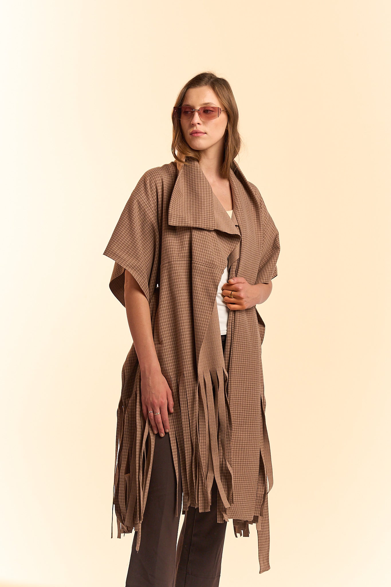 Fringe Cape - Brown