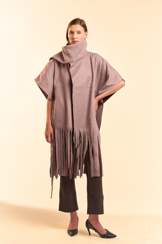 Fringe Cape - Pink