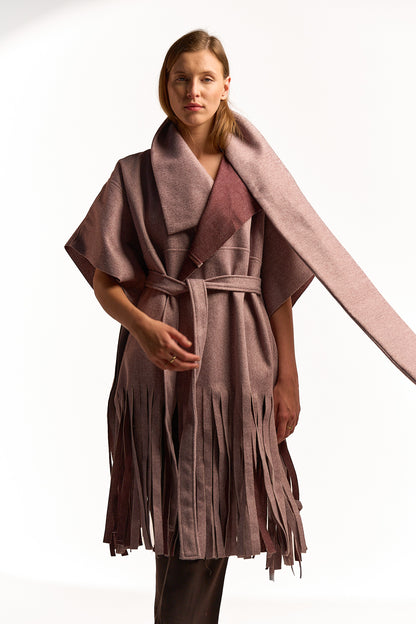 Fringe Cape - Pink
