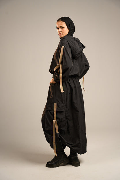 Reva Jacket - Black in Beige