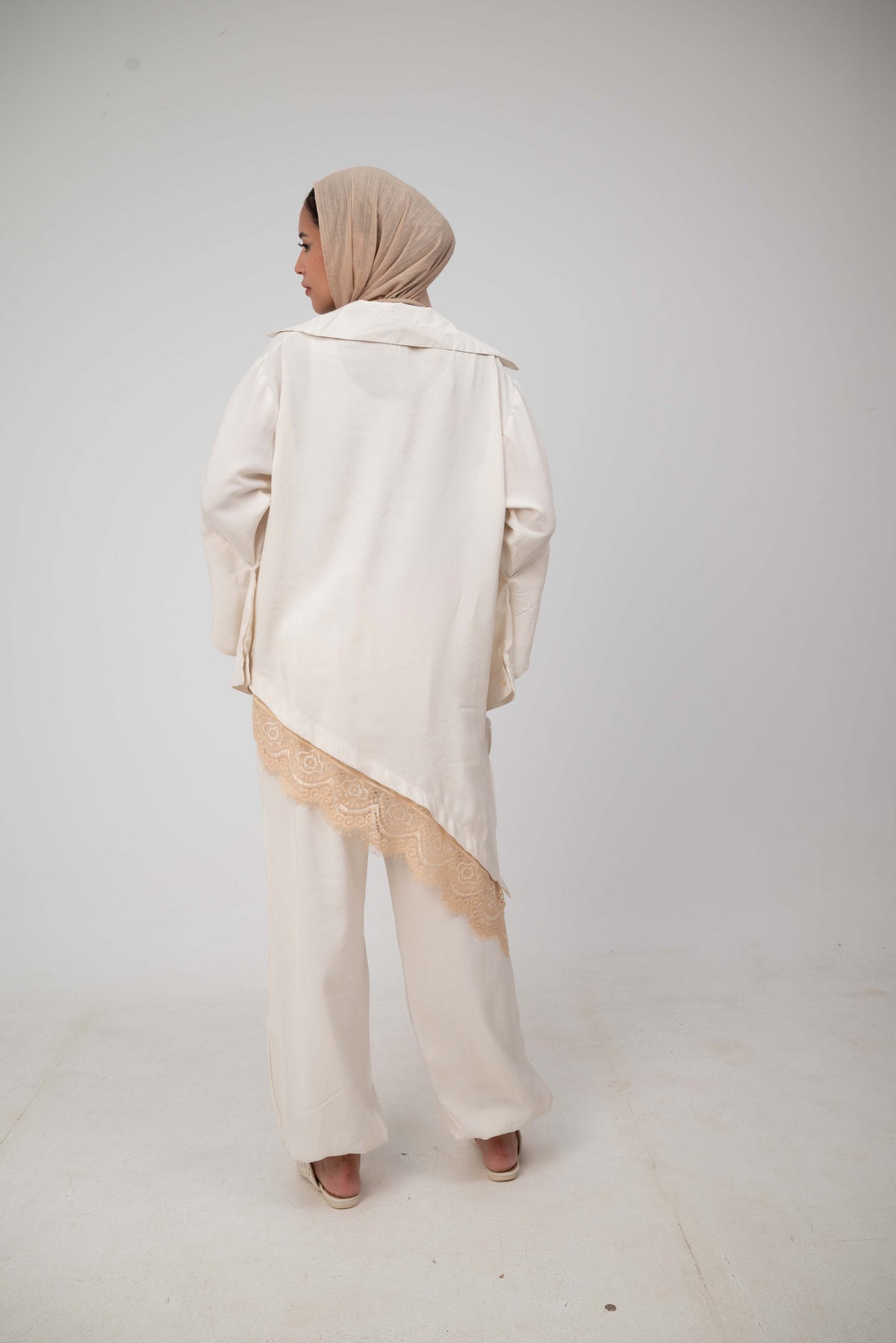 Camellia Blouse White - Rose Gold Lace