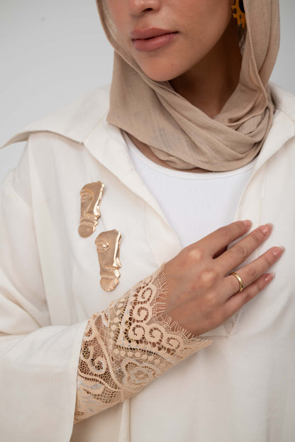 Camellia Blouse White - Rose Gold Lace