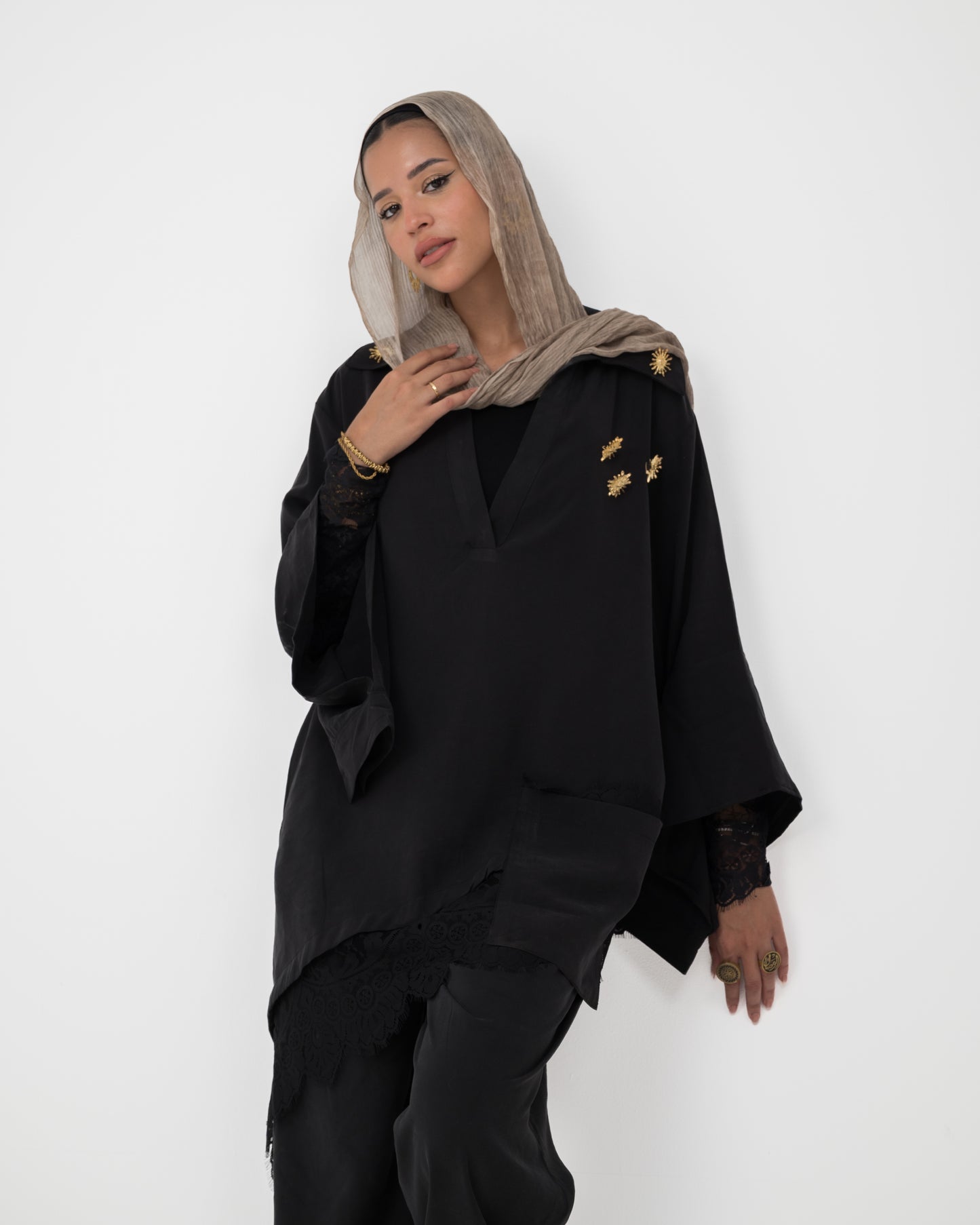 Camellia Blouse Black- Black Lace
