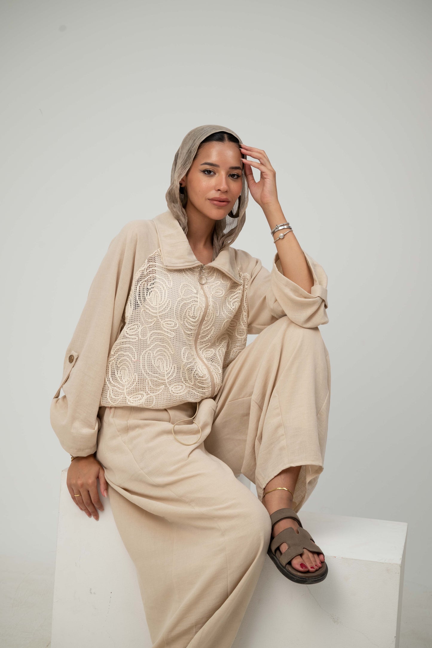 Floral Jacket - Beige