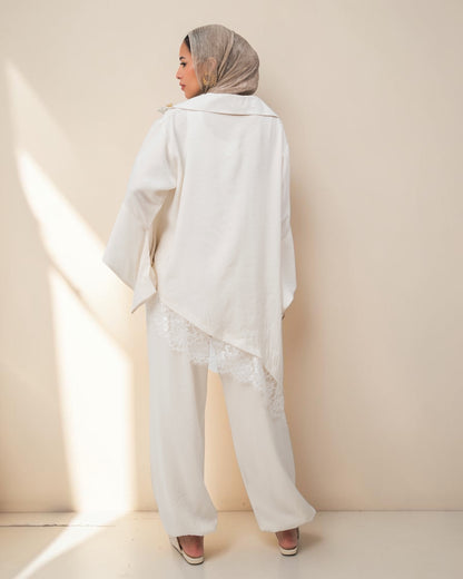 Camellia Blouse White - White Lace