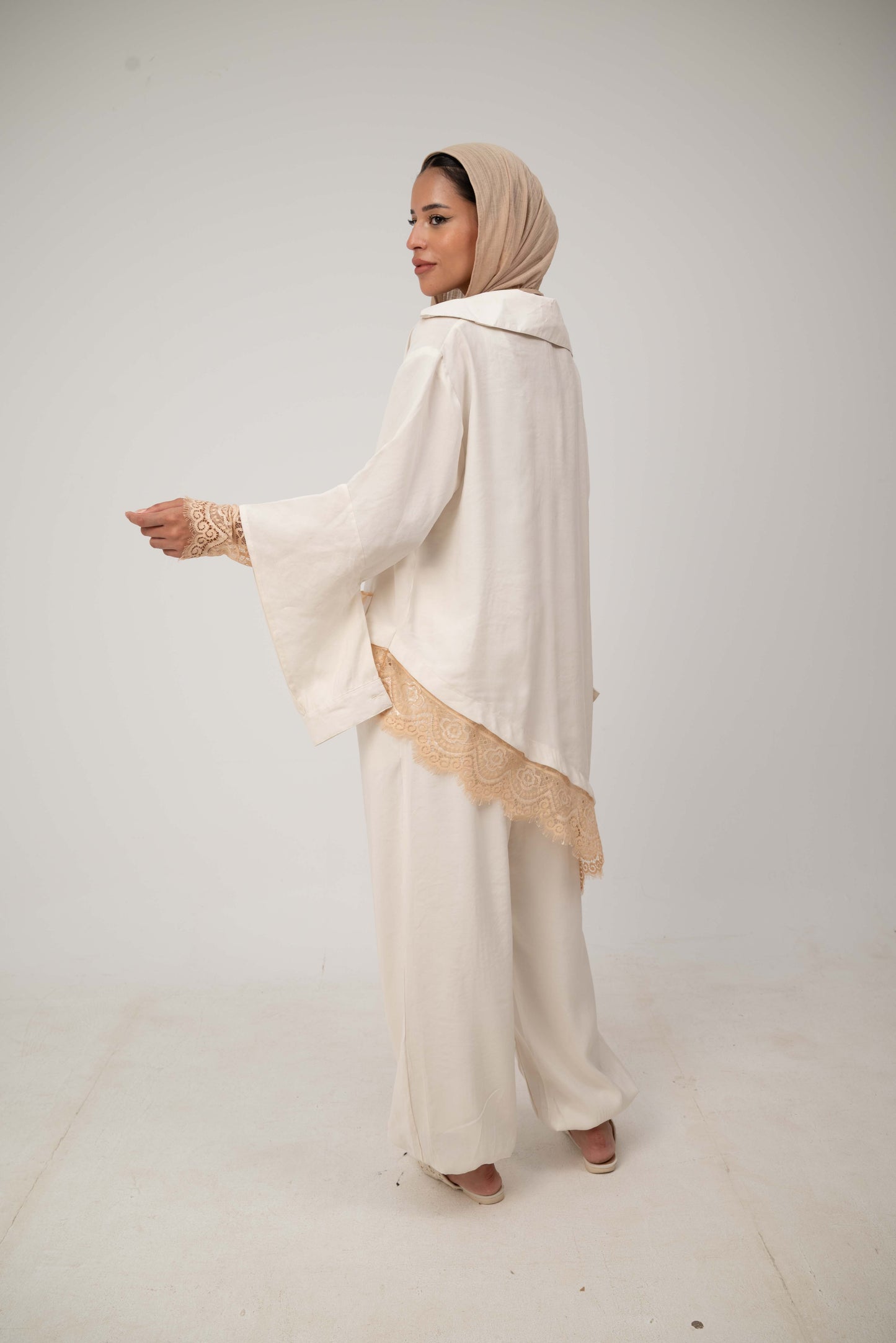 Camellia Blouse White - Rose Gold Lace