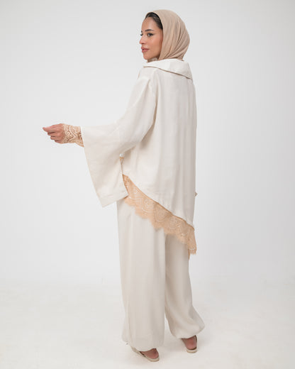 Camellia Set White-Rose Gold Lace