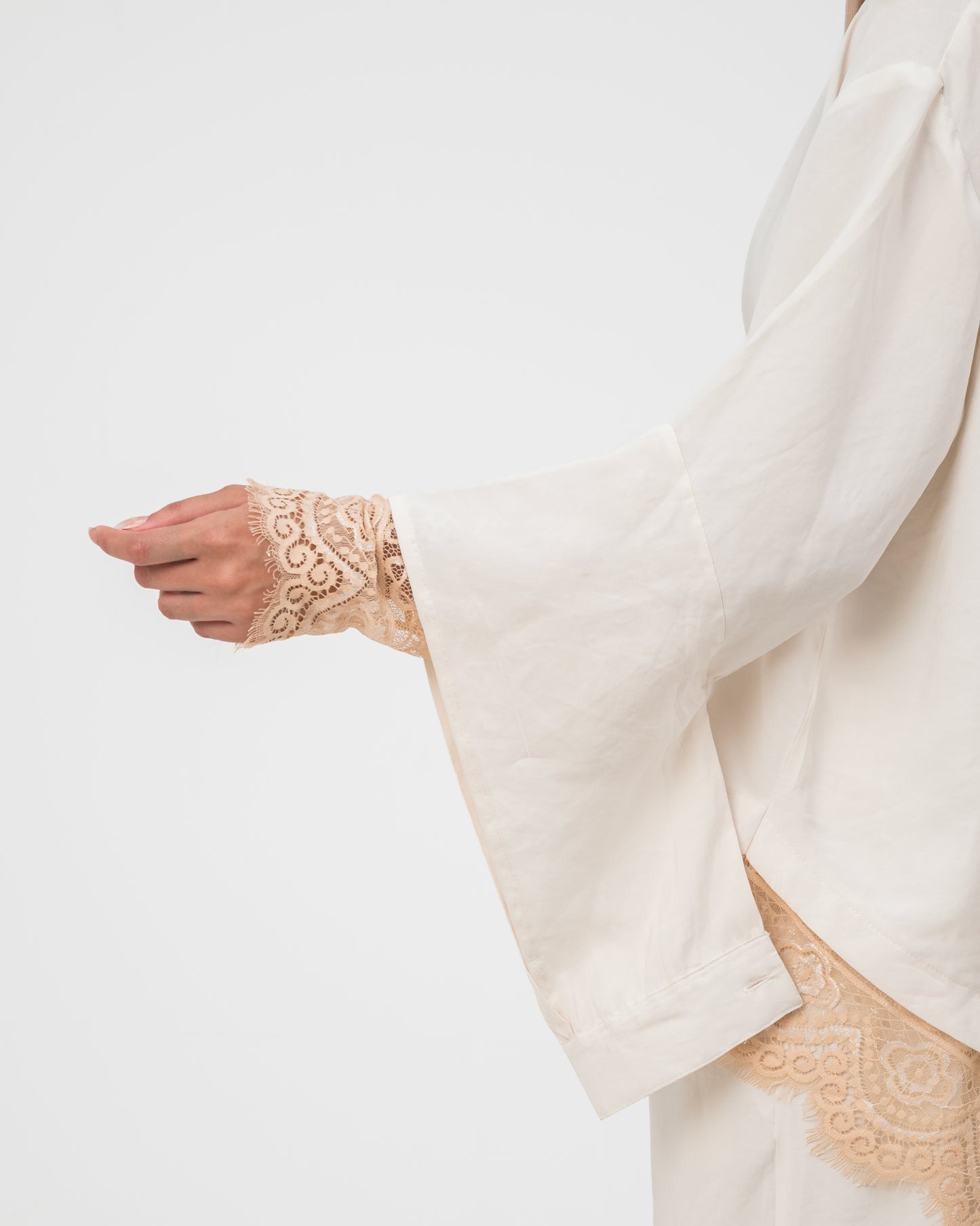 Camellia Blouse White - Rose Gold Lace