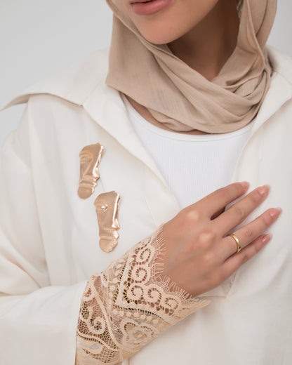 Camellia Blouse White - Rose Gold Lace