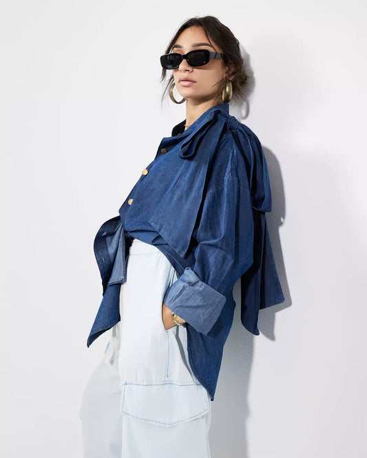 Bow Denim Shirt