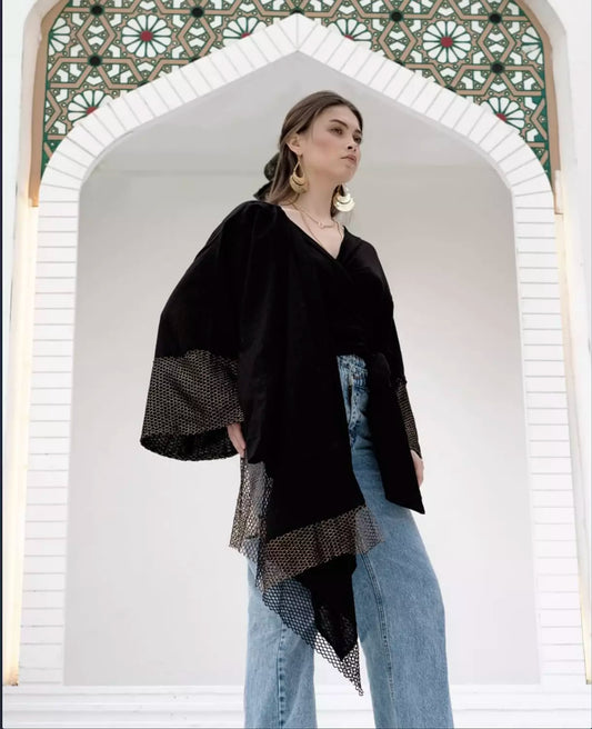 Black Linen Top
