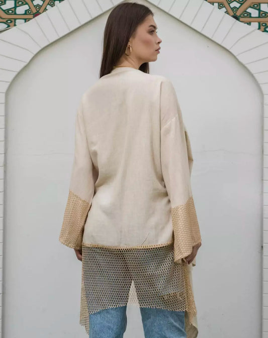 Beige Linen Top