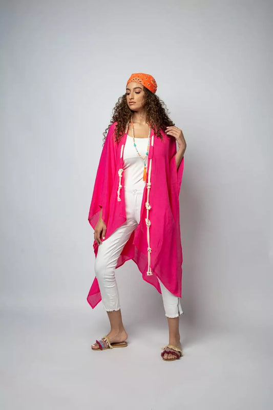 Pink Robbing Linen Cardigan