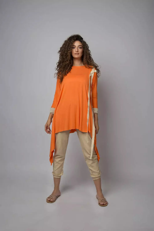 Orange Gold-striped Top